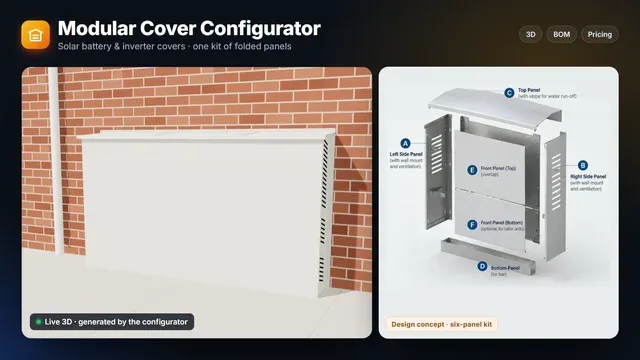 Modular battery & inverter cover configurator · screenshot